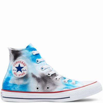 Férfi Converse Tie Dye Chuck Taylor All Star Magasszárú Cipő CO4325968 Kék/Világos Kék